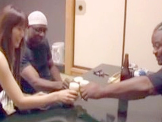 Tokyo tease with twin nips gets double stuffed by black bulls